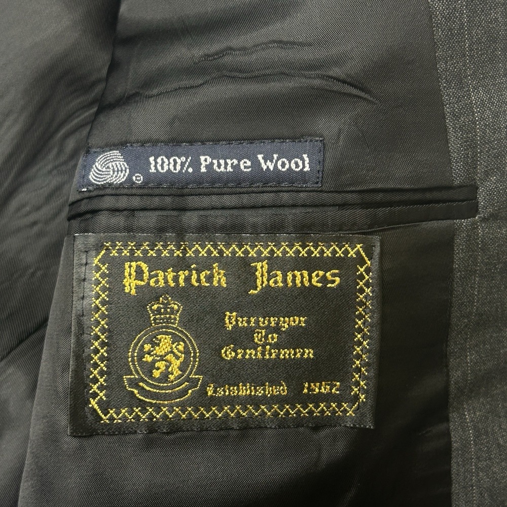 Vintage Burberrys Patrick James Charcoal Pinstripe Wool Suit Jacket Blazer 42L - Picture 8 of 16